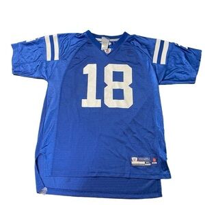 NFL Reebok Peyton Manning Indianapolis Colts Football 18 Jersey Blue Sz XL Youth